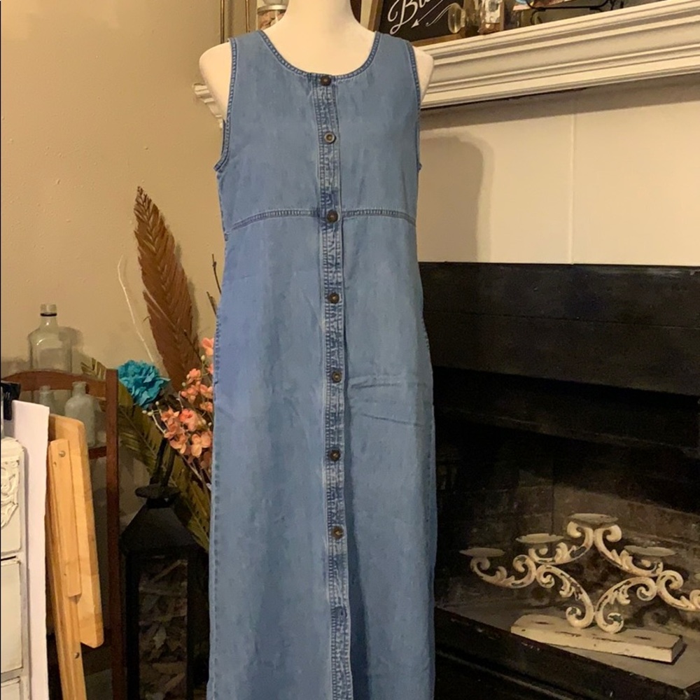 Vintage Denim Jumper Dress (B14)